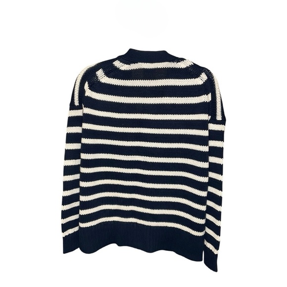 J. Crew Heritage Cotton Relaxed Cardigan in Stripe Size M NWT - Picture 2 of 3